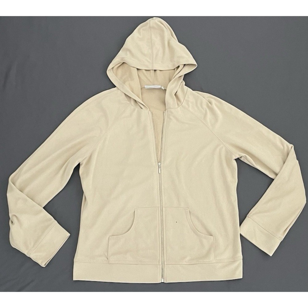 Kathy Ireland Beige Tan Jacket Lightweight Womens Small Long Sleeve Full Zip - Picture 3 of 10